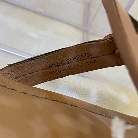 Tory Burch Miller Leather Logo Thong Sandal Nude Tan Classic Slip-On 11M - Picture 8 of 16